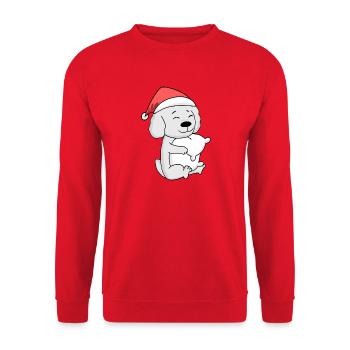 Maltese Chien Noël Sommeil Fatigué - Sweat-shirt Unisexe - rouge - Devant - Alina (178cm) & Michal (187cm)