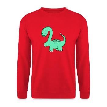 Motif de dinosaure - Sweat-shirt Unisexe - rouge - Devant - Alina (178cm) & Michal (187cm)