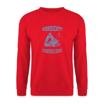Bagger Baggerfahrer Baugeräteführer Schweres Gerät - Unisex Pullover - Rot - Vorne - Alina (178cm) & Michal (187cm)