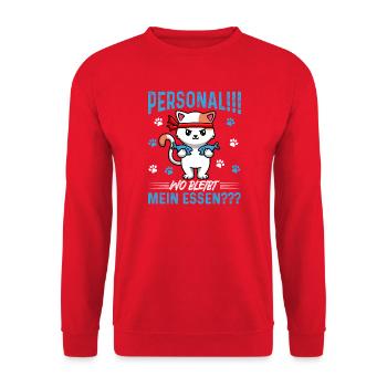 Personnel!!! Où est ma nourriture??? - Sweat-shirt Unisexe - rouge - Devant - Alina (178cm) & Michal (187cm)