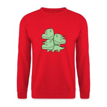 Crocodiles mignons - Crocodile - Sweat-shirt Unisexe - rouge - Devant - Alina (178cm) & Michal (187cm)