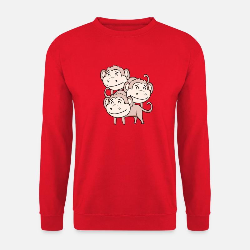 Niedliche Affen - Affe - Unisex Pullover - Rot