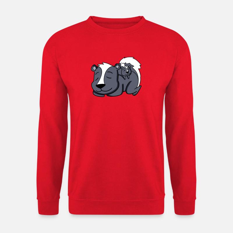 Stinktier mit Baby Stinktier - Familie - Unisex Pullover - Rot