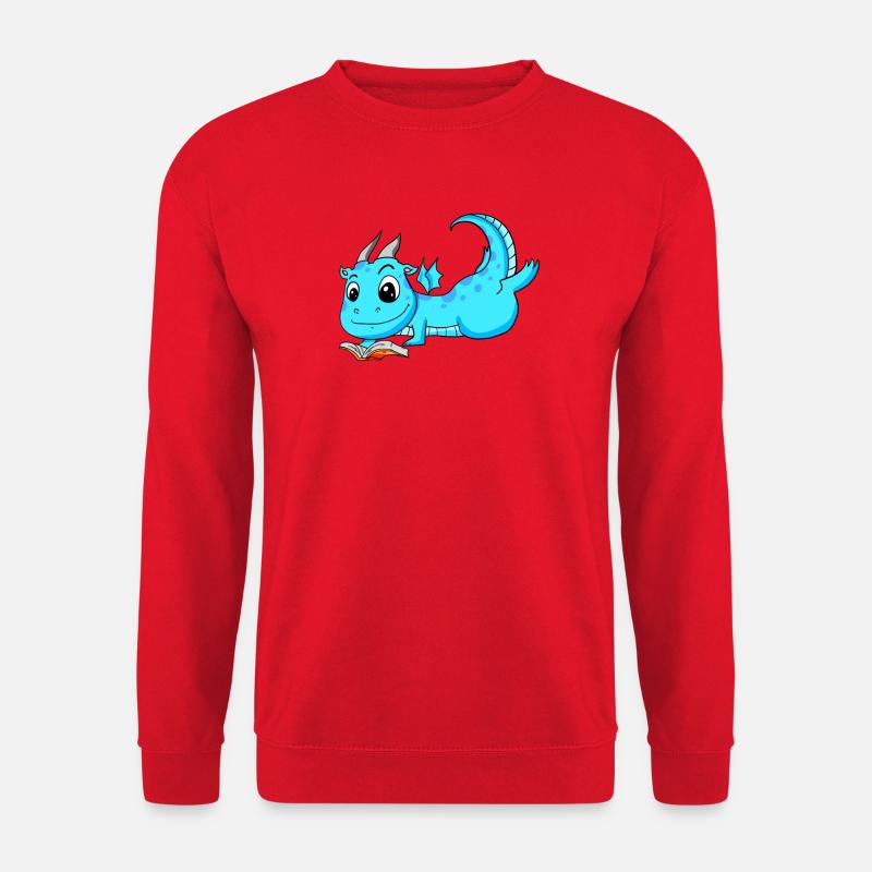 Bücher Drache Drachen - Unisex Pullover - Rot
