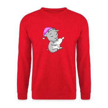 Chèvre - Sweat-shirt Unisexe - rouge - Devant - Alina (178cm) & Michal (187cm)