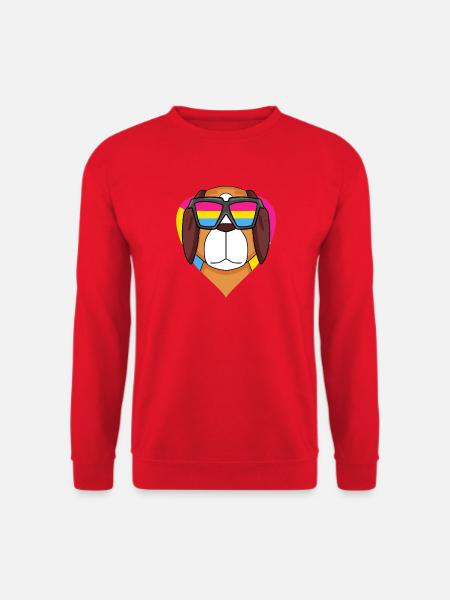 Pansexuell Hund Bernhardiner Herz Geschenk - Unisex Pullover - Rot