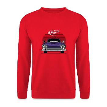 Ride The Classic Purple Car - Unisex Sweatshirt - red - Front - Alina (178cm) & Michal (187cm)