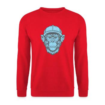 Singe Funky - Sweat-shirt Unisexe - rouge - Devant - Alina (178cm) & Michal (187cm)