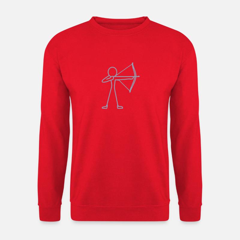 Strichmännchen Bogen Bogenschießen Bogenschütze - Unisex Pullover - Rot