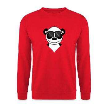 cool panda bear with sunglasses - Unisex Sweatshirt - red - Front - Alina (178cm) & Michal (187cm)