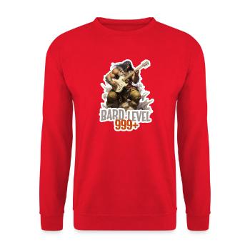 Barde Level 999 – Metal Ork RPG Design - Unisex Pullover - Rot - Vorne - Alina (178cm) & Michal (187cm)