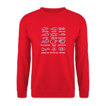 Segeln Segelboot Segelknoten Knotenkunde - Unisex Pullover - Rot - Vorne - Alina (178cm) & Michal (187cm)