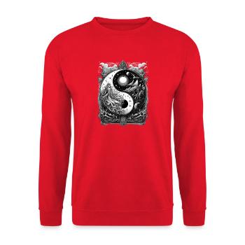 Ornement de paysage de lune YinYang - Sweat-shirt Unisexe - rouge - Devant - Alina (178cm) & Michal (187cm)