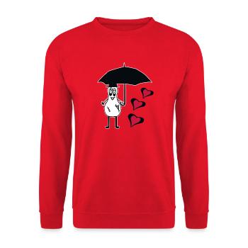 Halloween Ghost Umbrella Hearts Fantasy - Unisex Sweatshirt - red - Front - Alina (178cm) & Michal (187cm)
