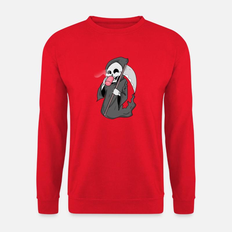 Sensenmann mit Kaffee - Unisex Pullover - Rot