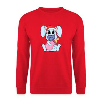 Hase Baby Weihnachten - Unisex Pullover - Rot - Vorne - Alina (178cm) & Michal (187cm)