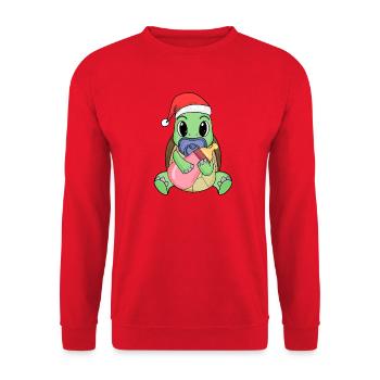 Turtle Baby Christmas - Unisex Sweatshirt - red - Front - Alina (178cm) & Michal (187cm)