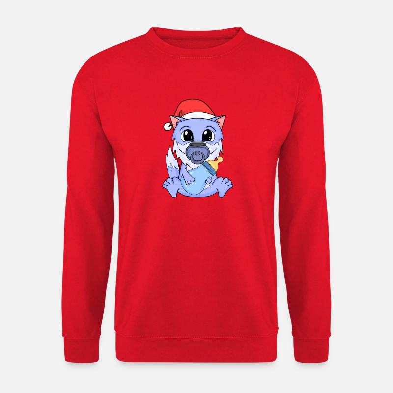 Wolf Baby Weihnachten - Unisex Pullover - Rot