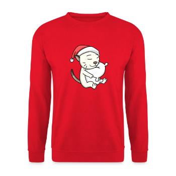 Chat Mignon Colorpoint Shorthair Fatigué Noël - Sweat-shirt Unisexe - rouge - Devant - Alina (178cm) & Michal (187cm)