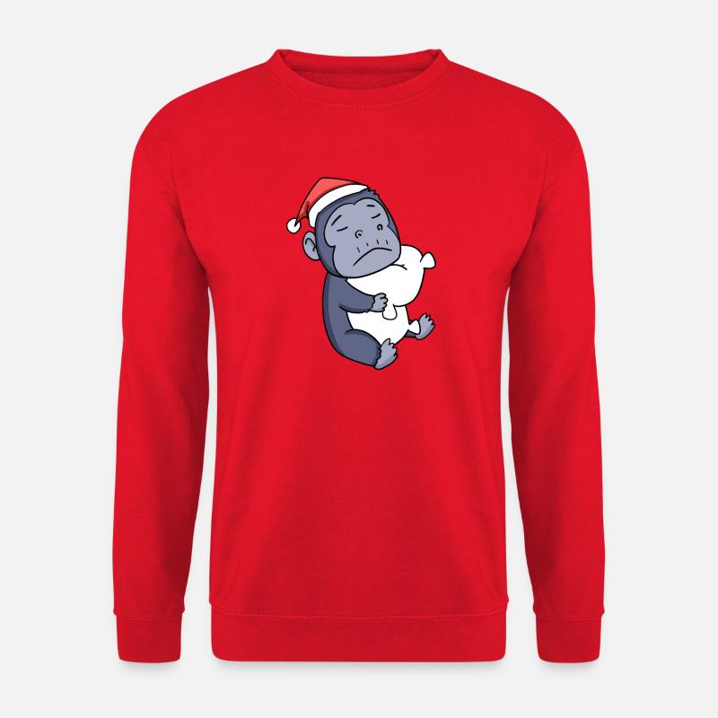 Affe Niedlich Müde Weihnachten - Unisex Pullover - Rot
