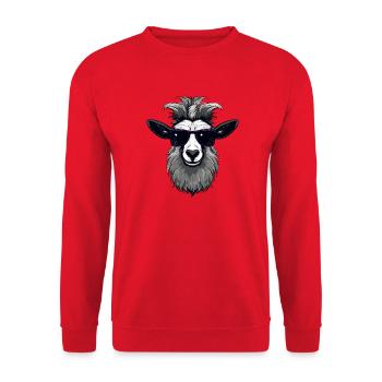 Lustiges Tier Design - Unisex Pullover - Rot - Vorne - Alina (178cm) & Michal (187cm)