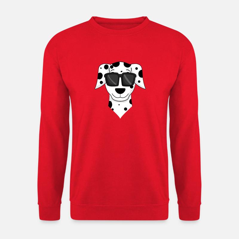 Dalmatiner Hund mit Brille - cooler Hund - Unisex Pullover - Rot