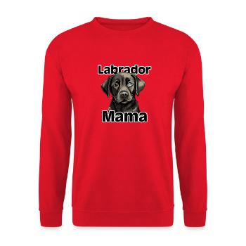 Labrador Mama Motiv - Unisex Pullover - Rot - Vorne - Alina (178cm) & Michal (187cm)