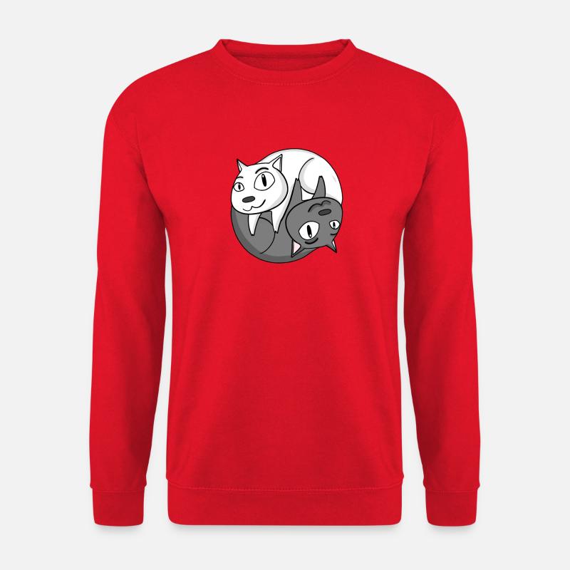 Yin Yang Cat - Unisex Sweatshirt - red