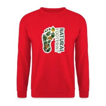 Herbstlicher Fußabdruck Umwelt Klima Shirt - Unisex Pullover - Rot - Vorne - Alina (178cm) & Michal (187cm)