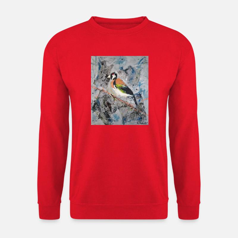 Peinture acrylique avec Stiglitz sur branche d’arbre - Sweat-shirt Unisexe - rouge