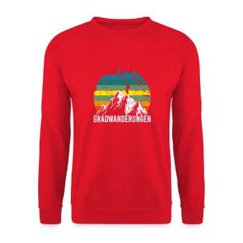 Wandern Klettern Bergsteigen - Unisex Pullover - Rot - Vorne - Alina (178cm) & Michal (187cm)