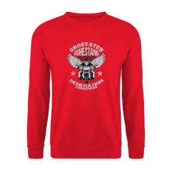 Großvater Ruhestand Motorrad - Unisex Pullover - Rot - Vorne - Alina (178cm) & Michal (187cm)