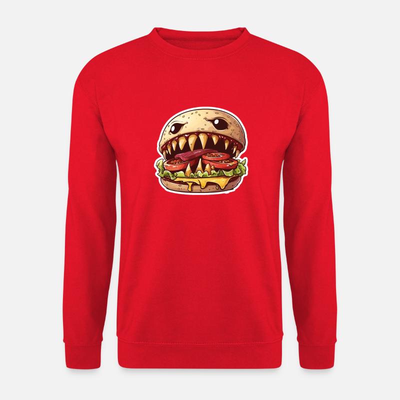 Carnivorous Cheeseburger – Monster Burger - Unisex Sweatshirt - red