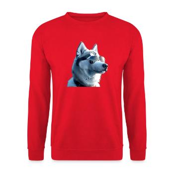 Husky Dogs Lover Dog Love Siberian Huskies - Unisex Sweatshirt - red - Front - Alina (178cm) & Michal (187cm)