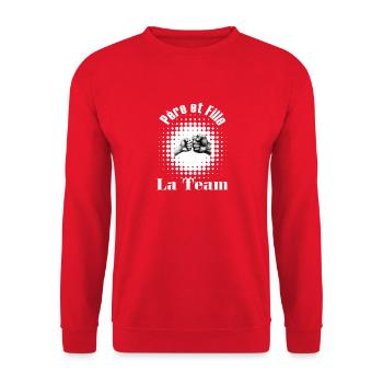Père et fille - Sweat-shirt Unisexe - rouge - Devant - Alina (178cm) & Michal (187cm)