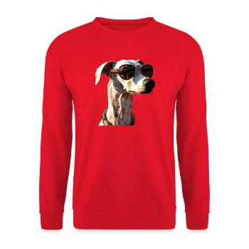 Windhund Hundeliebhaber Jagdhund Liebe Greyhound - Unisex Pullover - Rot - Vorne - Alina (178cm) & Michal (187cm)