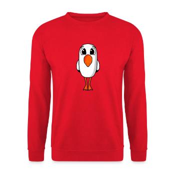 Seagull Bird Motif North Sea - Unisex Sweatshirt - red - Front - Alina (178cm) & Michal (187cm)