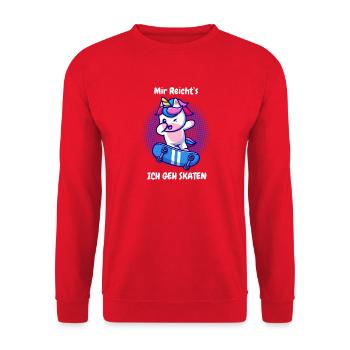 Mir reicht's – Ich geh Skaten - Unisex Pullover - Rot - Vorne - Alina (178cm) & Michal (187cm)