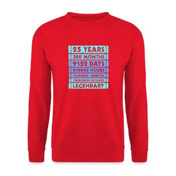 25 Years Legendary - Anniversary, Anniversary, Company - Unisex Sweatshirt - red - Front - Alina (178cm) & Michal (187cm)