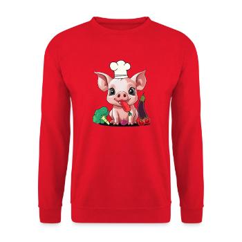 Cooking Vegetarian Cooks Cook Vegetables - Unisex Sweatshirt - red - Front - Alina (178cm) & Michal (187cm)