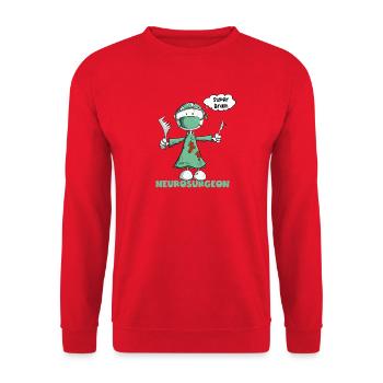 neurochirurgien superbrain disant chirurgien dessin animé - Sweat-shirt Unisexe - rouge - Devant - Alina (178cm) & Michal (187cm)