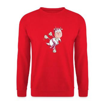 Karate Ziege Kampfsport - Unisex Pullover - Rot - Vorne - Alina (178cm) & Michal (187cm)
