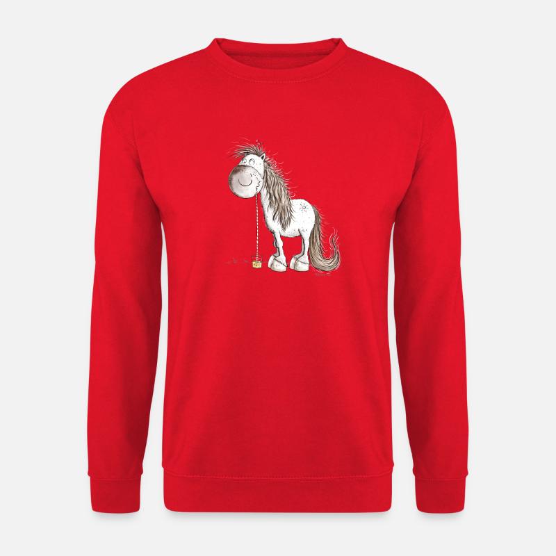 Lustiges Pferd Trinkt Limonade Für Pferde Freunde - Unisex Pullover - Rot