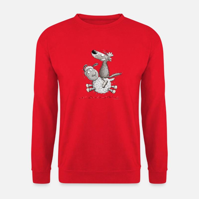 Wolf Reitet Schaf Für Wolf Wildtier Liebhaber - Unisex Pullover - Rot