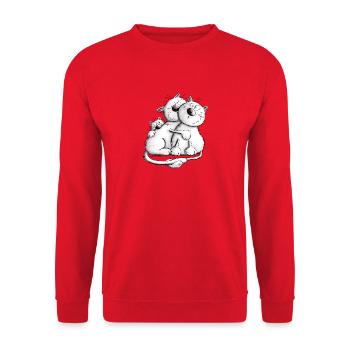 Cats, Family, Cat Lover - Unisex Sweatshirt - red - Front - Alina (178cm) & Michal (187cm)