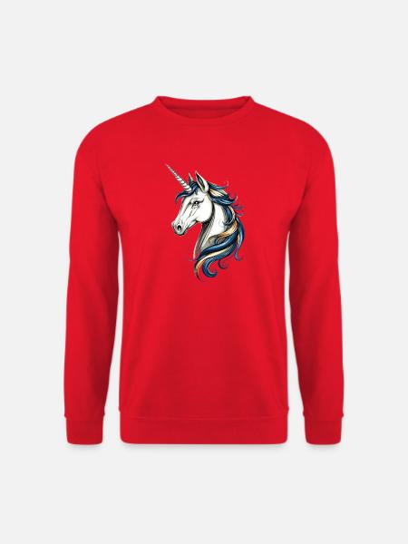 Einhorn Reiterin Ponyhof Pferde Reiten Einhörner - Unisex sweater - rød