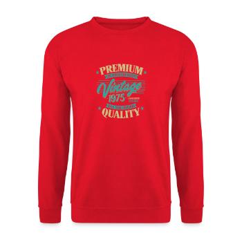 Geburtstag Vintage 1975 Limitierte Auflage - Unisex Pullover - Rot - Vorne - Alina (178cm) & Michal (187cm)