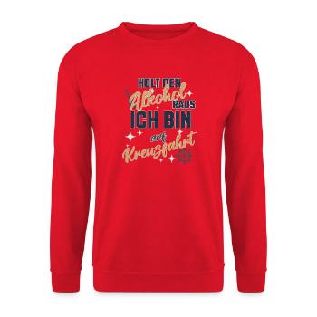 Kreuzfahrt & Alkohol – Urlaubsmodus aktiviert - Unisex Pullover - Rot - Vorne - Alina (178cm) & Michal (187cm)