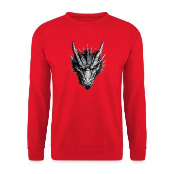 Dragon Mythical Creature Dragon Lover Fire Dragon - Unisex Sweatshirt - red - Front - Alina (178cm) & Michal (187cm)