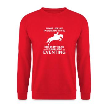 Reiter Durchdachtes Zitat-Design - Unisex Pullover - Rot - Vorne - Alina (178cm) & Michal (187cm)